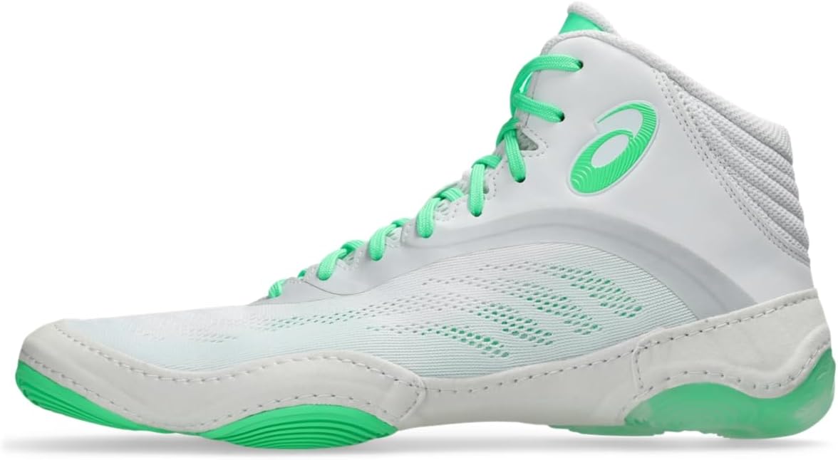 ASICS Men's Split Elite Wrestling Shoe, White/New Leaf, 24.5, white/new leaf