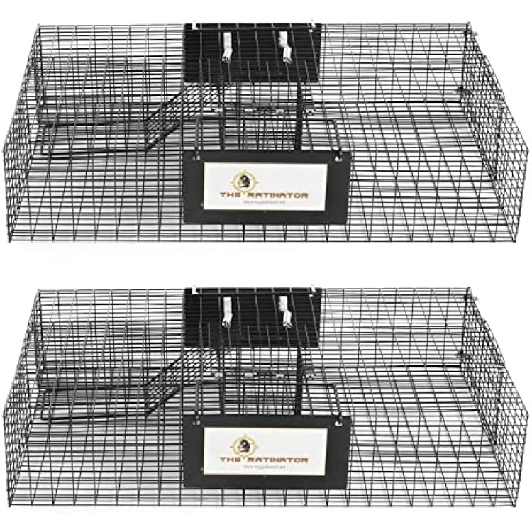Rugged Ranch 2-Pack Ratinator Indoor or Outdoor Multi-Catch Rat Trap - Humane Live Cage Catcher, Rodent Control for Homes, Barns, Attics, Garages, Sheds, Gardens and Farms