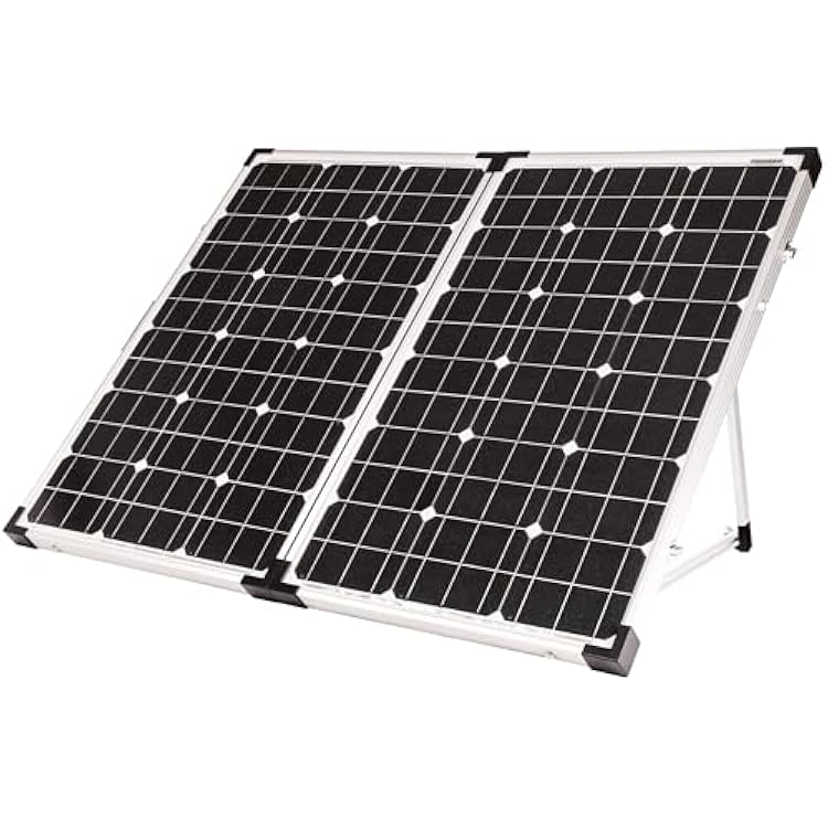 Go Power GP-PSK-130 130W Portable RV Solar Panel Kit - Folding Solar Panels with 10 Amp Controller, Adjustable Legs, Battery Clamps, Nylon Case for Camping, Boat & Off-Grid Use