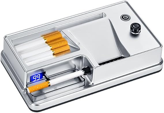 Electric Cigarette Roller, 6.5/8mm Cigarette Rolling Machine, Smart Induction Pause/LED Count, Roller Tobacco Filler, Cigarette Maker, Rolling Paper Cigarette Tool, for Smoker Factory