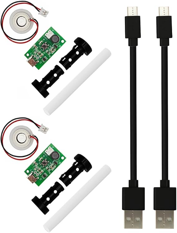 2 Sets Humidifieration Atomization Disc Micro USB Interface DC 5V Atomization Drive Circuit Board + 50CM USB Cable