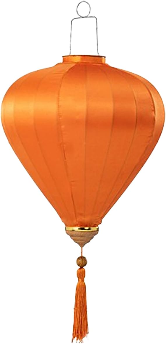 2 Pcs Chinese Lanterns Hanging Paper Lanterns,Multi-Color 12 in Silk Lantern Chinese Party Wedding Decorations (Orange)