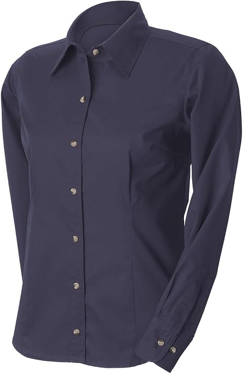 Devon & Jones Women's Long Sleeve Five-Star Performance Twill Button Down Dress Shirt - Ink D555W M