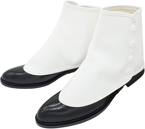 Gangster Spats for Men Roaring 20s White 1920s Accessories Gangster Spats Shoes Covers