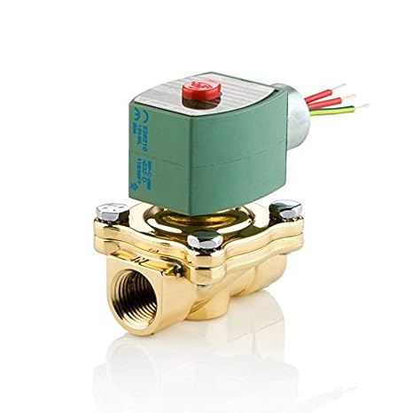 ASCO 8210G094-120/60,110/50 Brass Body Pilot Operated General Service Solenoid Valve, 1/2" Pipe Size, 2-Way Normally Closed, Nitrile Butylene Sealing, 150 psi Maximum Air Operating Pressure, 5/8" Orif