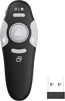 QUI 2 Pack Wireless Presenter PowerPoint Clicker, RF 2.4GHz USB Presentation Clicker for Google Slides, Keynote, Mac, Windows