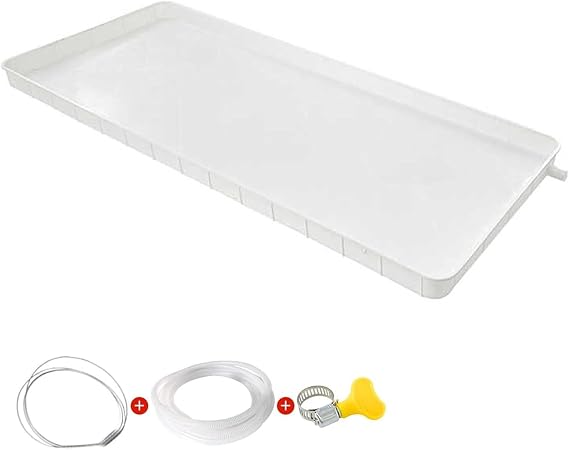 Air Conditioner Drip Pan, Portable AC Water Catcher Drain Pan, Plastic Spill Tray with Hose for Indoor/Outdoor Split Air Conditioner Heat Pump Systems(93 * 45 * 3cm/36 * 18 * 1in)