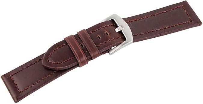 RECHERE Smooth Matt Leather Watch Band Strap Color Black Brown