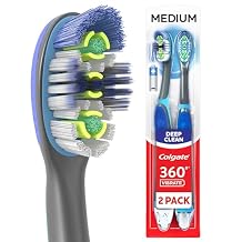 Colgate 360 Vibrate Deep Clean Battery Powered Electric Toothbrush with Medium Bristles, 2 Pack, Sonic Powered
