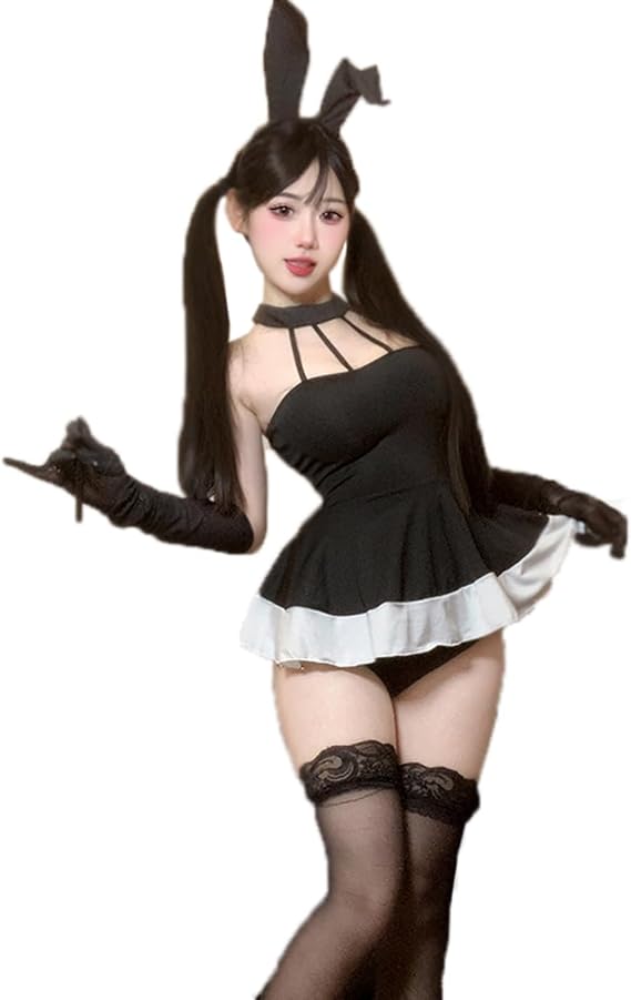 Women Bunny Costume Cute Bunny Girl Suit Women's Rabbit Costume Senpai Cosplay Sexy Bunny Bodysuit Dress