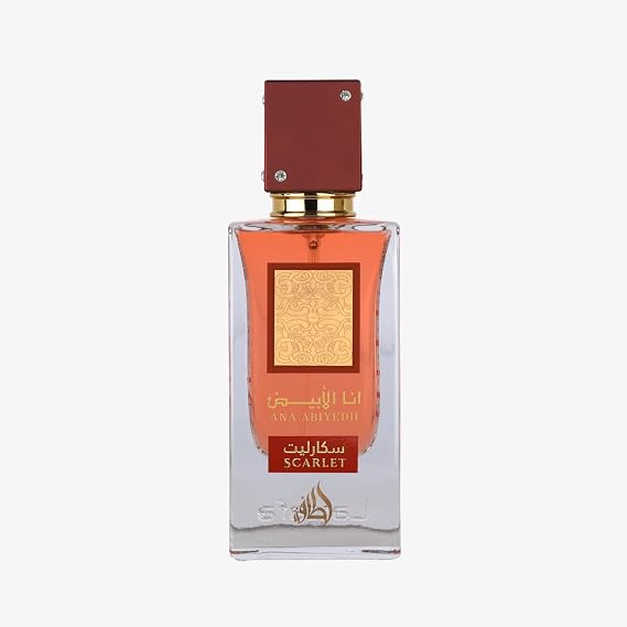 Lattafa Ana Abiyedh Scarlet Fruity, Floral, Spicy, Sweet Eau de Parfum Spray Long-Lasting Fragrance for Unisex, 2.0 Ounce / 60 ml