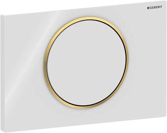 Geberit - Geberit Sigma10 push button, for interruptible discharge: White/Gold/White (115.758.KK.5)