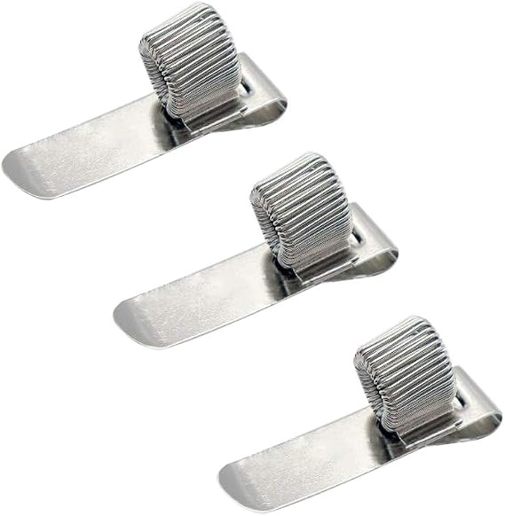 Pen Holder Stainless Clip Clipboard with Spring Fits Almost All Pen Size(Silver)