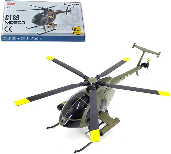 MD500 C189 Remote Control Helicopter, 2.4G 1/28 4CH RC Single-Rotor Helicopter RC Aircraft Plane Toys with 6-axis Gyro, Altitude Hold, One Key Take Off/Landing - RTF Version