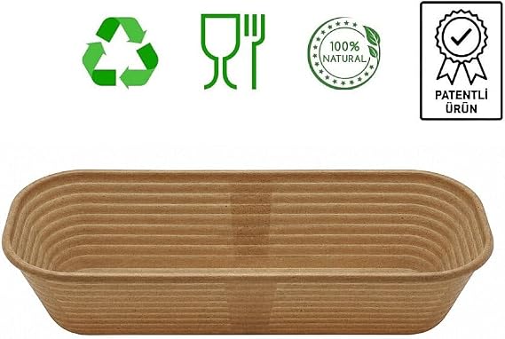 Yıkanabilir Bio Hamur Mayalama Sepeti (Banneton) Hijyenik & Kırılmaz Bio Oval 30X13,5X8,5