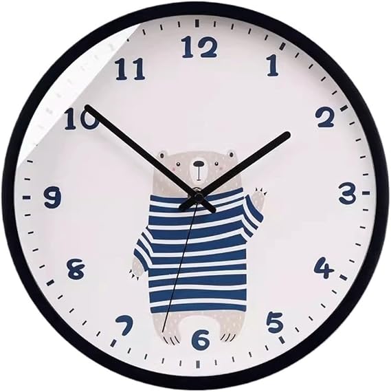 Wall Clock Silent Clock, Living Room Wall Mounted Clock, Bedroom Home Fashion Clock, Suitable for Living Room, Study, Bedroom. for Living Room/Bedroom(Black,14 Inch)