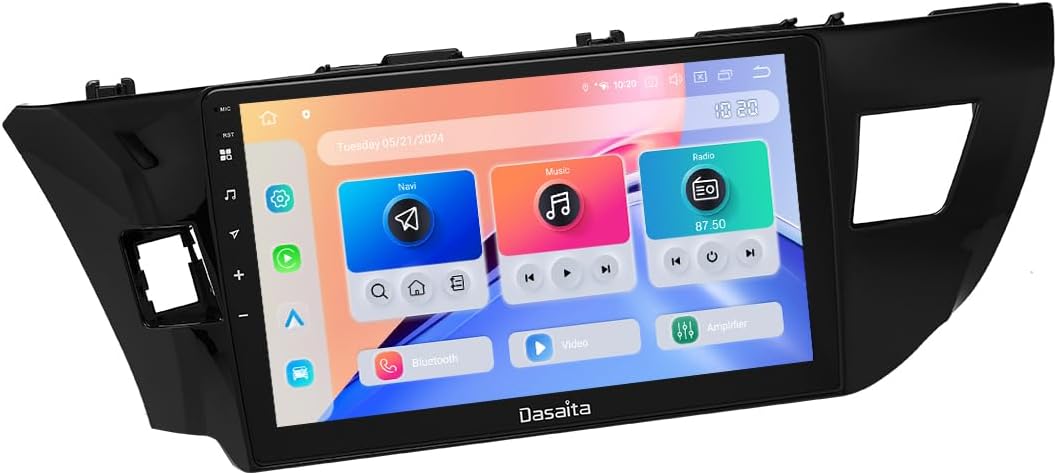 Dasaita Radio Upgrade G13 for Toyota Corolla 2014 2015 2016, Wireless Carplay, Android Auto, 10.2 Inch HD Touchscreen, GPS Navigation, 4G, WiFi, DSP, Qualcomm 665, 6GB+64GB, Android 13 | Wireless Carplay, Android Auto, Qualcomm 665, Android 13, Plug & Play Kit, FM/AM Radio, In-Dash Navigation, 4G LTE, 5G WiFi