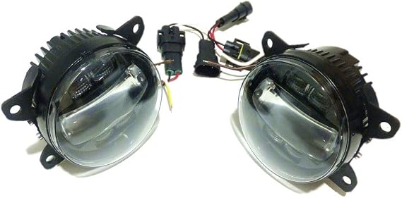 6000k 3000LM LED Fog Lamp Compatible for Fiat 500 500L Panda Mk3 Hatchback Punto Evo Hatchback & Van Sedici, 20W White Lens Fog Lamp + 6W White DRL+ 4W Yellow Turn Signals