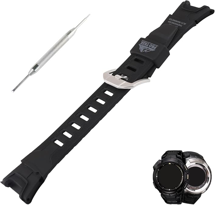 27mm Resin Watch Band replacement for Casio Protrek Pro trek PRG-110C PRG-110Y PRW-1300 PRW-1300Y PAW-1300 Strap Wirstband accessories for Men and