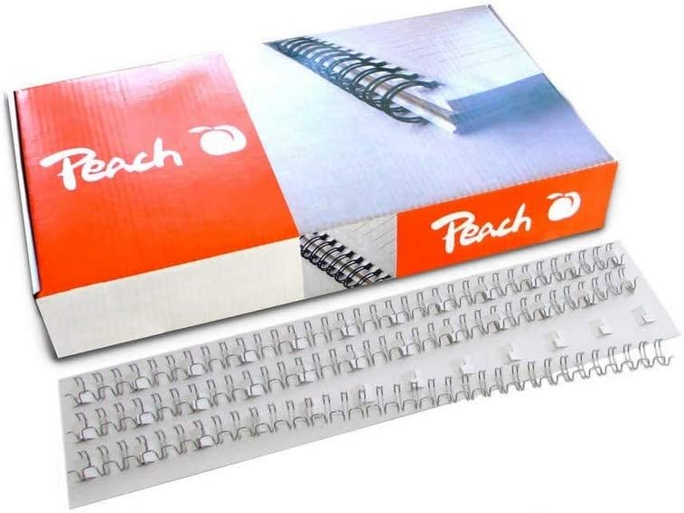 Peach pw143-01 Drahtbinderücken DIN A4 14 mm 120 Blatt 100 Stück silber
