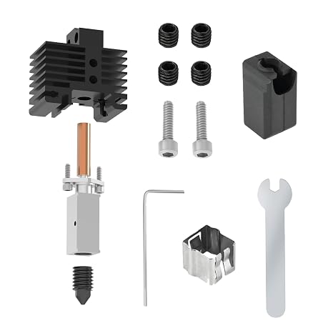 IdeaFormer UP to 500℃ High Temperature Upgraded Hotend with Plated Copper Heater Block, Titanium Heatbreak, Extra Hardened Steel Nozzle Compatible
