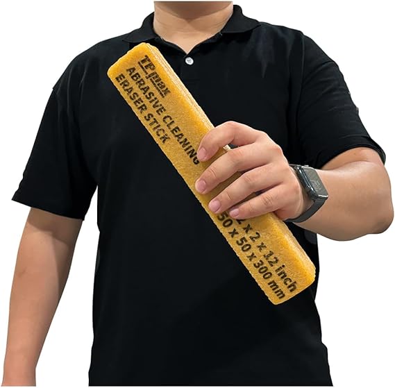 12" x 2" x 2" Inch Abrasive Cleaning Eraser Stick for Cleaning Abrasive Sanding Belts & Sanding Discs Sandpaper Rough Tape, Skateboard and Shoes Natural Rubber Build