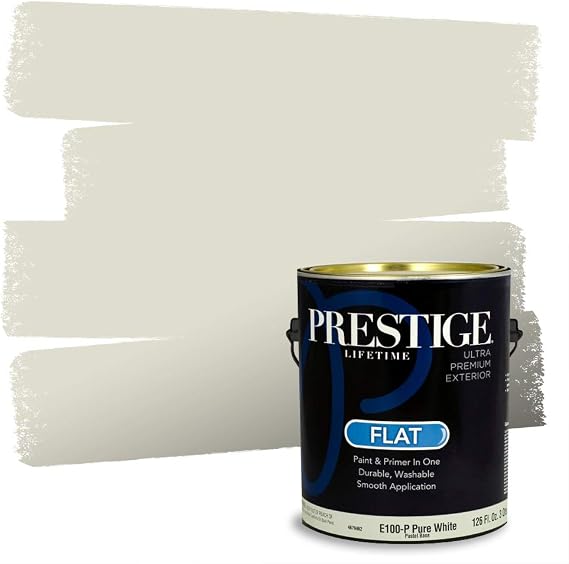 PRESTIGE Paints Exterior Paint and Primer In One, 1-Gallon, Flat, Comparable Match of Benjamin Moore* Morning Dew*