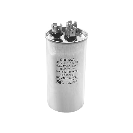 Z97F9969 45+7.5 45/7.5 uF MFD Dual Run Round Capacitor 400/450V - OEM Upgraded Replacement for GE Genteq Z97F9969 97F9969 & GE AC Units