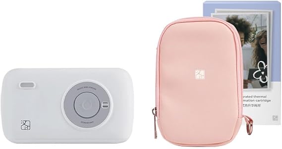 HPRT CP2100 Portable Photo Printer -Grey Initial 10 Sheets & 20 Sheets & 1 Protective Case Bundle