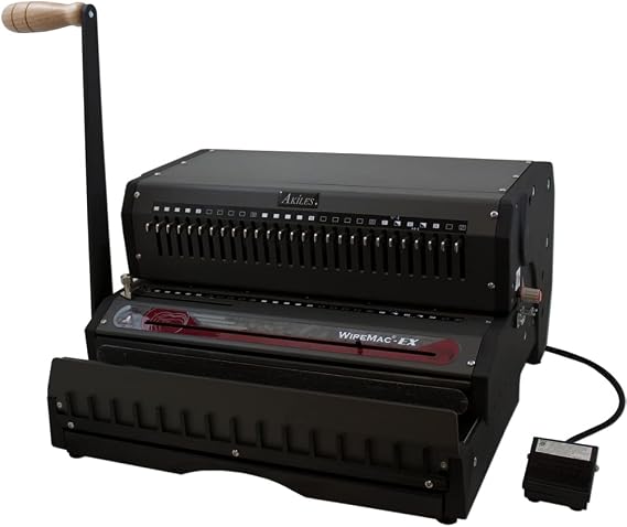 Akiles AWM-EX21 Model WireMac-EX21 All-in-One Electric Wire Punch and Manual Wire Closer, 2:1 Pitch, 1/4" to 1-1/2" Wire Closing Capacity, Rectangle (4 x 5.5 mm) Hole Size, All 27 Disengageable Pins