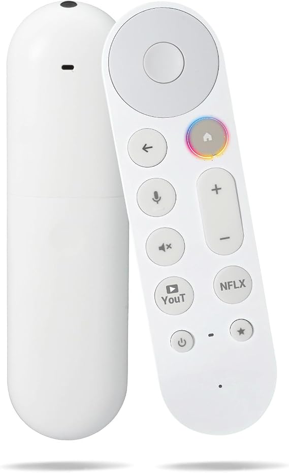 Replacement Remote for Google TV Streamer (4K), Voice Search Remote with Buzzer, Compatible with Chromecast Google TV and Streaming - White