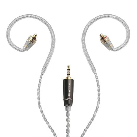 MEZE AUDIO | Rai Series MMCX Cable | Headphones HiFi Replacement 2.5mm Male to Dual MMCX Connector Plug | Silver Plated Upgrade Balanced 2.5mm Jack | Length 1.2m/3.9ft