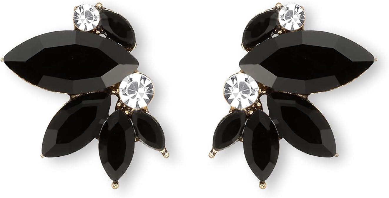Large Rhinestone Stud Earrings for Women, Sparkly Statement Jewelry