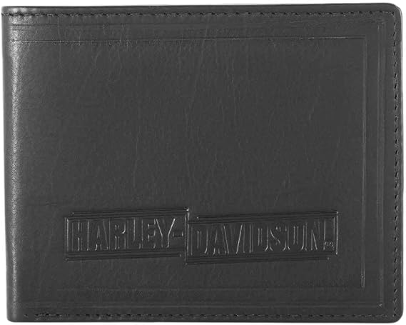 Harley-Davidson Men's Drag Race Bi-Fold Leather Wallet w/RFID HDMWA11675