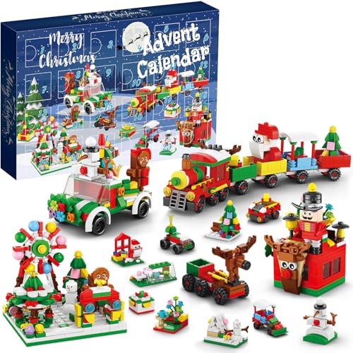 COOLTUNE Advent Calendar 2023 Kids,24 Days Building Blocks Toys Holiday Countdown,Christmas Stocking Stuffers for 6 7 8 9 10 11 12 Year Old Boys Girls Teen Xmas Gifts STEM Set Calendars