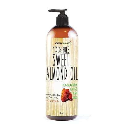 Sweet Almond Oil 16 fl oz. 100% Pure and Natural, Cold Pressed Moisturizer for Skin and Hair
