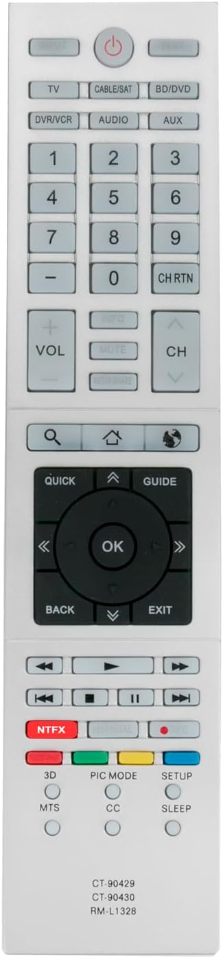 Replaced Remote fit for Toshiba 4K Smart TV CT-90428 58L7350U 65L7350U