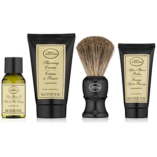 The Art of Shaving Shaving Kit for Men - 4 Elements of the Perfect Shave with Shaving Cream, Shaving Brush, After Shave Balm, Pre Shave Oil, Unscented