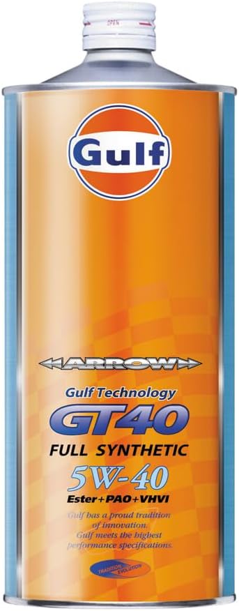 Gulf ARROW GT40 5W-40 Full Synthetic Engine Oil 33.8 fl oz 1 L for 4-wheel gasoline vehicles