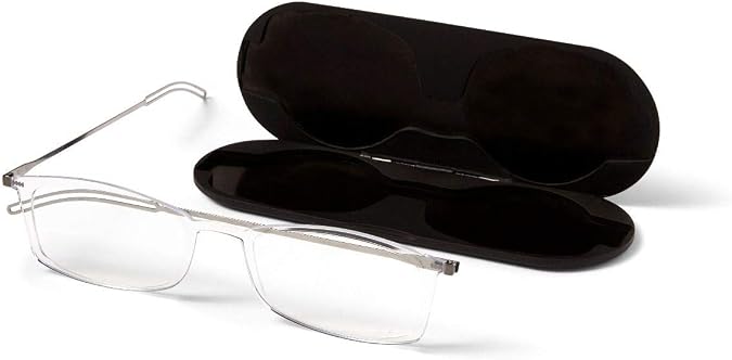 ThinOptics Unisex Adult Glasses Reading, Regular Case / Rectangle Clear, 2.00 US