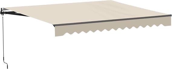 ALEKO Patio Awning Caribbean Black Frame, 10x8 Ivory Cream