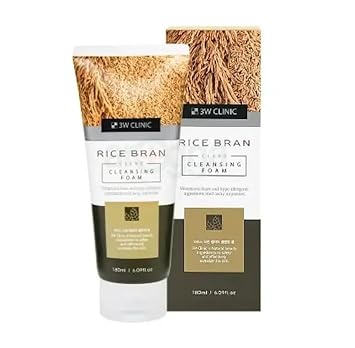 3W Clinic Rice Bran Facial Cleansing Foam, Deep Cleansing Formula, 180ml/Korea-Beauty/Korea Made