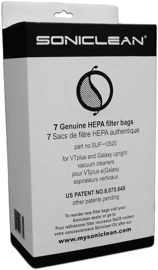 Soniclean U1 Upright HEPA Filter Bags