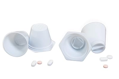 Pill Crusher, Grinder, CutterSplitter Cups by MegaPill for Tablets & Small Pills 2 Pack |Option to add Liquid, Shake, and Drink. Easy to Use!