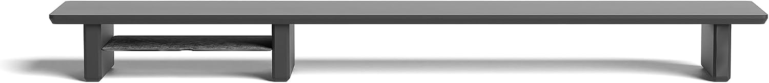 Raico Desk Shelf Cockpit System Dual Monitor Stand Black Wood Desk Setup Organiser - Black Wood, Full Length v2 | 116cm