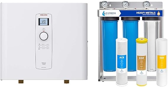 Stiebel Eltron Tempra 36 Trend Tankless Water Heater & EXPRESS WATER 3-Stage Heavy Metal Water Filtration System