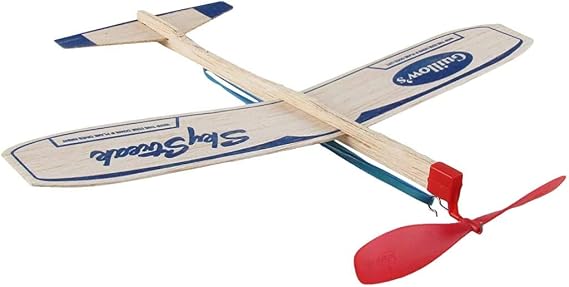 Sky Streak Twin Pack | Rubber band powered flying balsa wood toy airplane