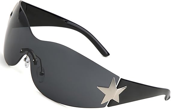 Y2K Rimless Sunglasses for Women Trendy Vintage Shield Shades Retro Frameless Fashion Streetwear Eyewear