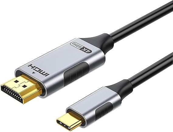 HDMI Type C Conversion Cable 4K @ 60Hz/6.6 ft 2 m, USB C HDMI, Thunderbolt 3/4 Video Output, Supports 1516 Pro Max, MacBook Pro, iMac, XPS15, Surface Book, Chromebook, etc
