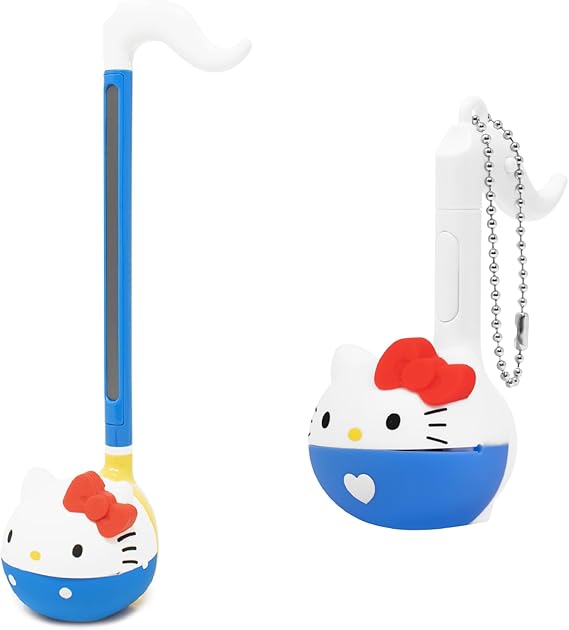 Otamatone Sanrio Hello Kitty Otamatone Regular and Melody Synthesizer Musical Instrument Toy Keychain Bundle